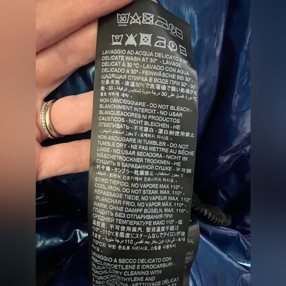 New Mr & Mrs Italy Metallic Blue Padded Rain Coat Size Medium - Picture 14 of 14